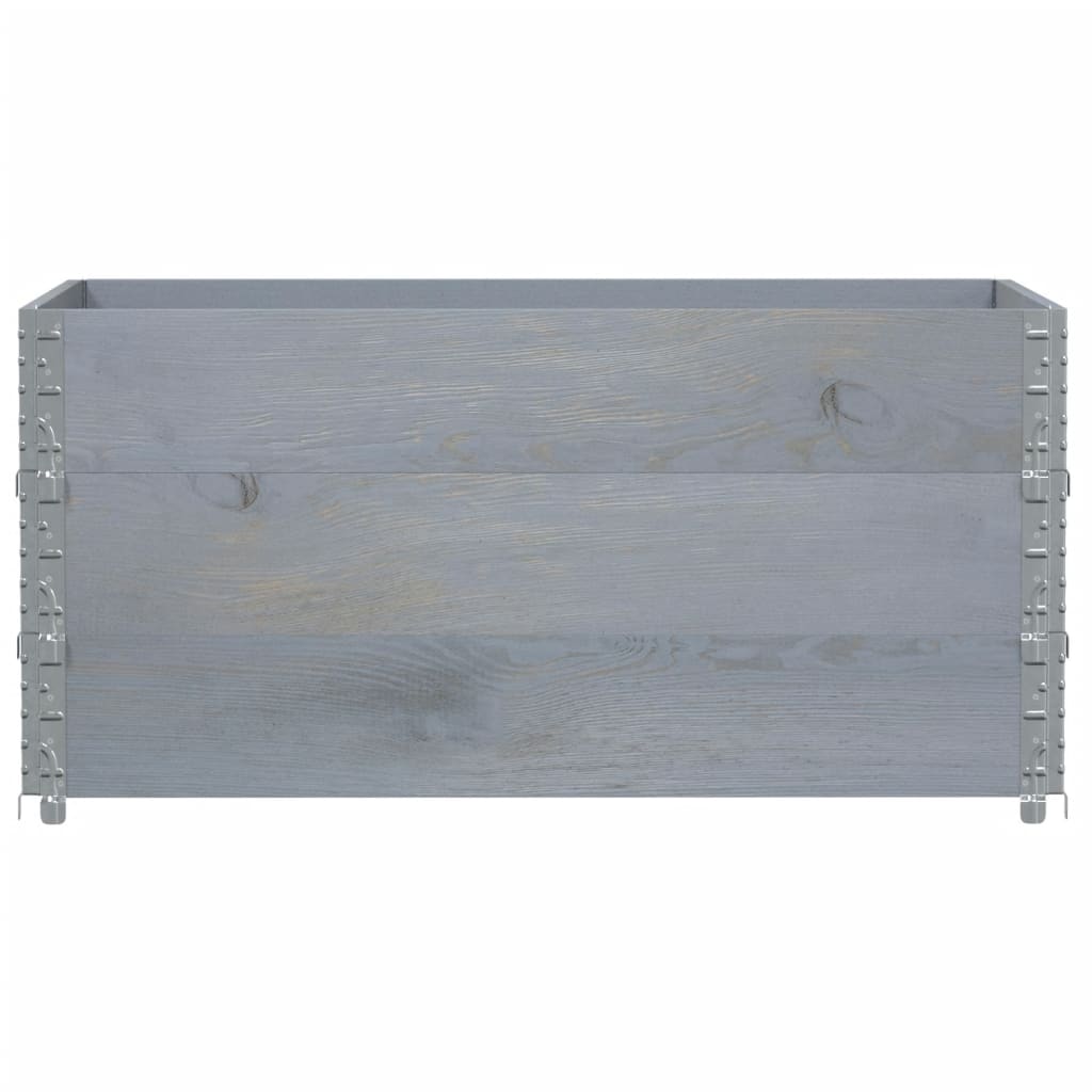 VidaXL Pallekraver 3 stk 120x80 cm massiv fyrretræ grå