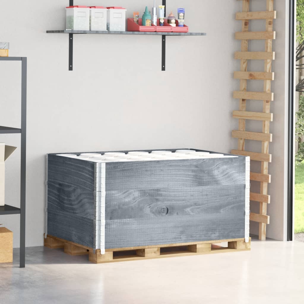 VidaXL Pallekraver 3 stk 120x80 cm massiv fyrretræ grå