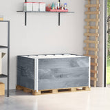 VidaXL Pallekraver 3 stk 120x80 cm massiv fyrretræ grå
