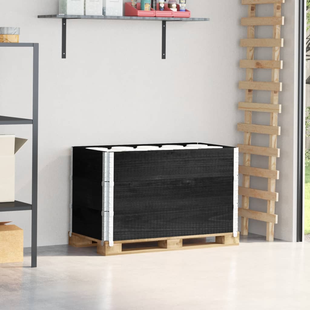 VidaXL Palletoprammer 3 stk 100x50 cm massiv fyrretræ sort