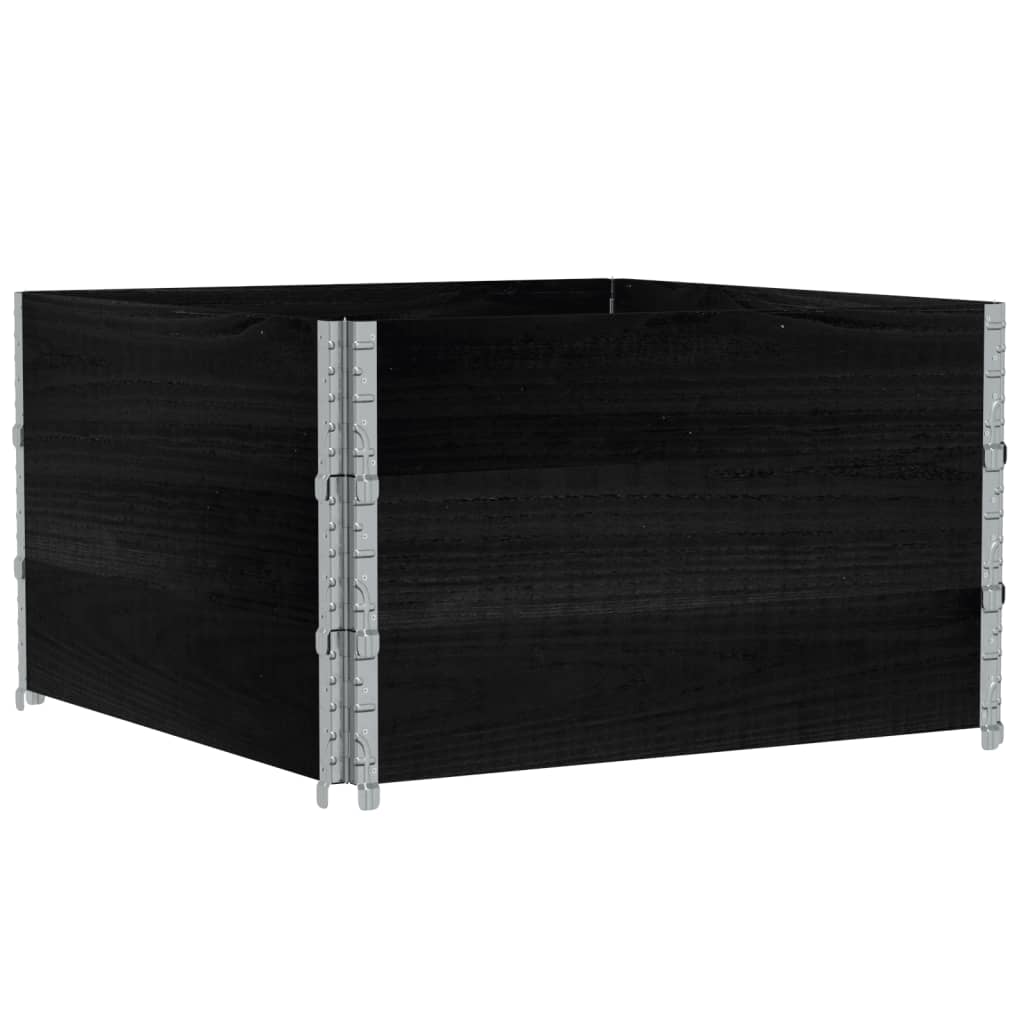 VidaXL Palletoprammer 3 stk 100x100 cm massiv fyrretræ sort