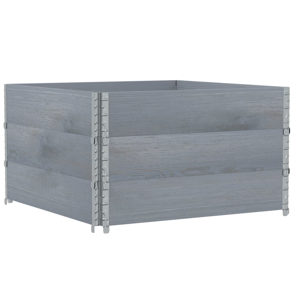 VidaXL Palletoprammer 3 stk 100x100 cm massiv fyrretræ grå