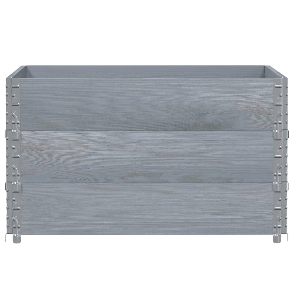 VidaXL Palletoprammer 3 stk 100x100 cm massiv fyrretræ grå