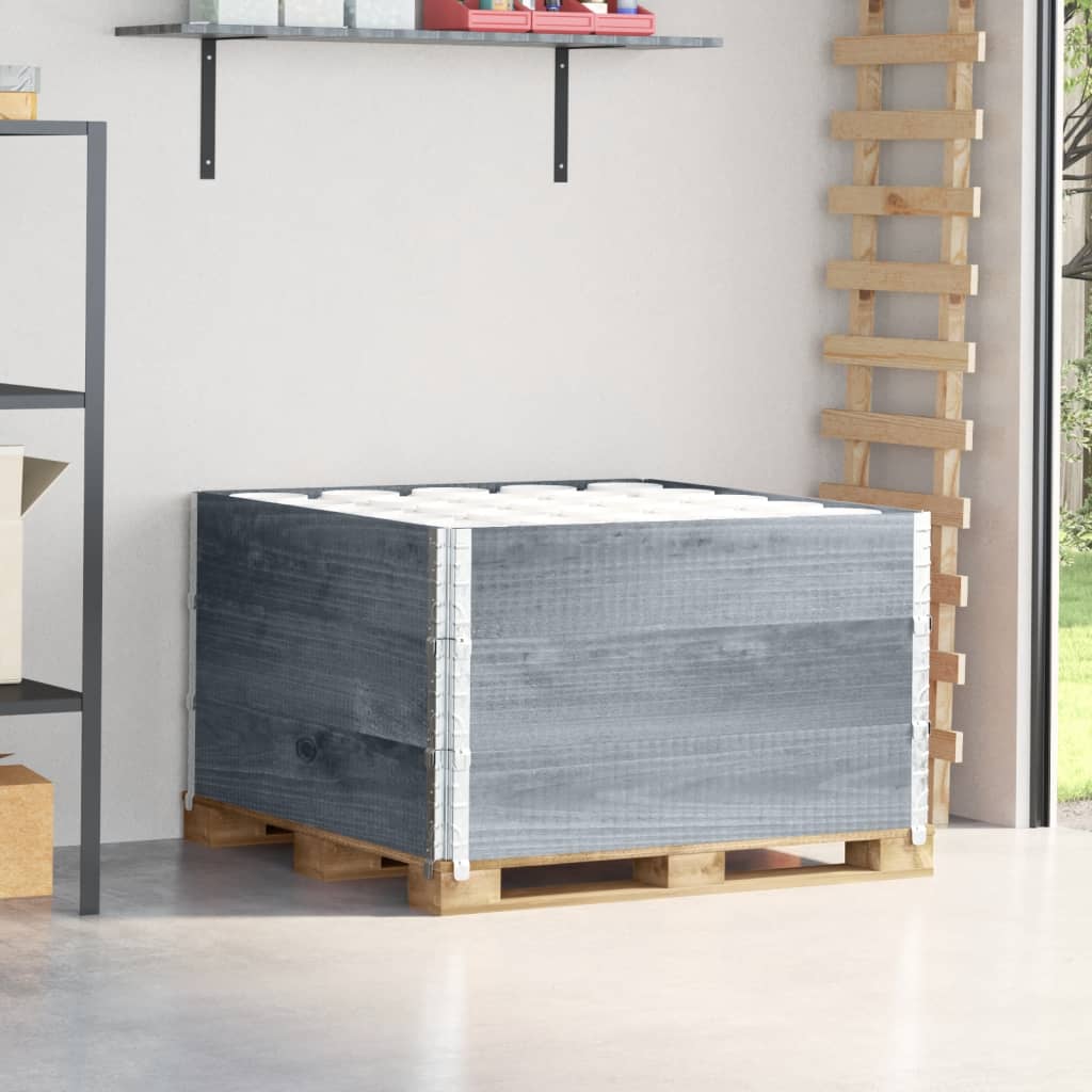 VidaXL Palletoprammer 3 stk 100x100 cm massiv fyrretræ grå