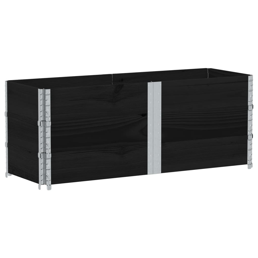 VidaXL Palletoprammer 3 stk 150x50 cm massiv fyrretræ sort