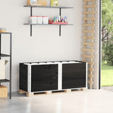 VidaXL Palletoprammer 3 stk 150x50 cm massiv fyrretræ sort