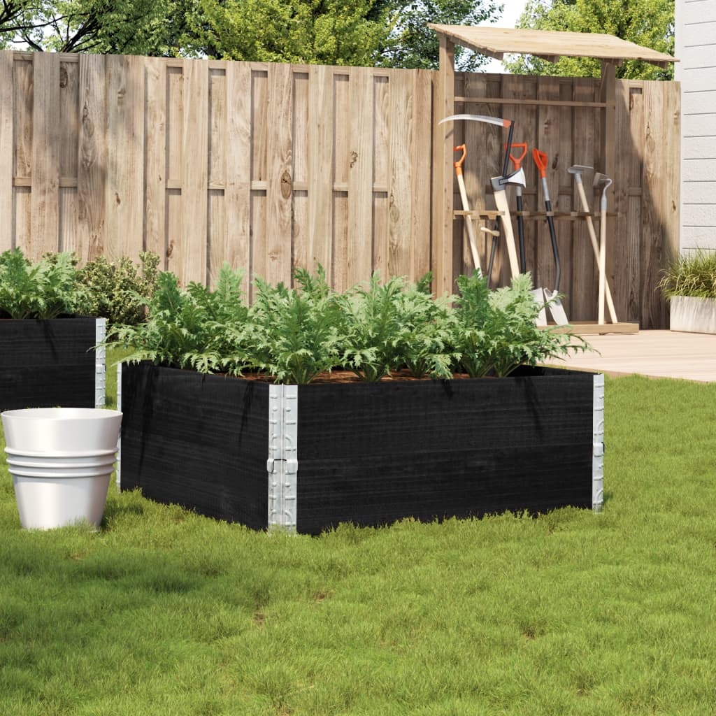 Vidaxx plantekasse 100x100 cm massiv fyrretræ sort