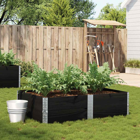Vidaxx plantekasse 150x100 cm massiv fyrretræ sort