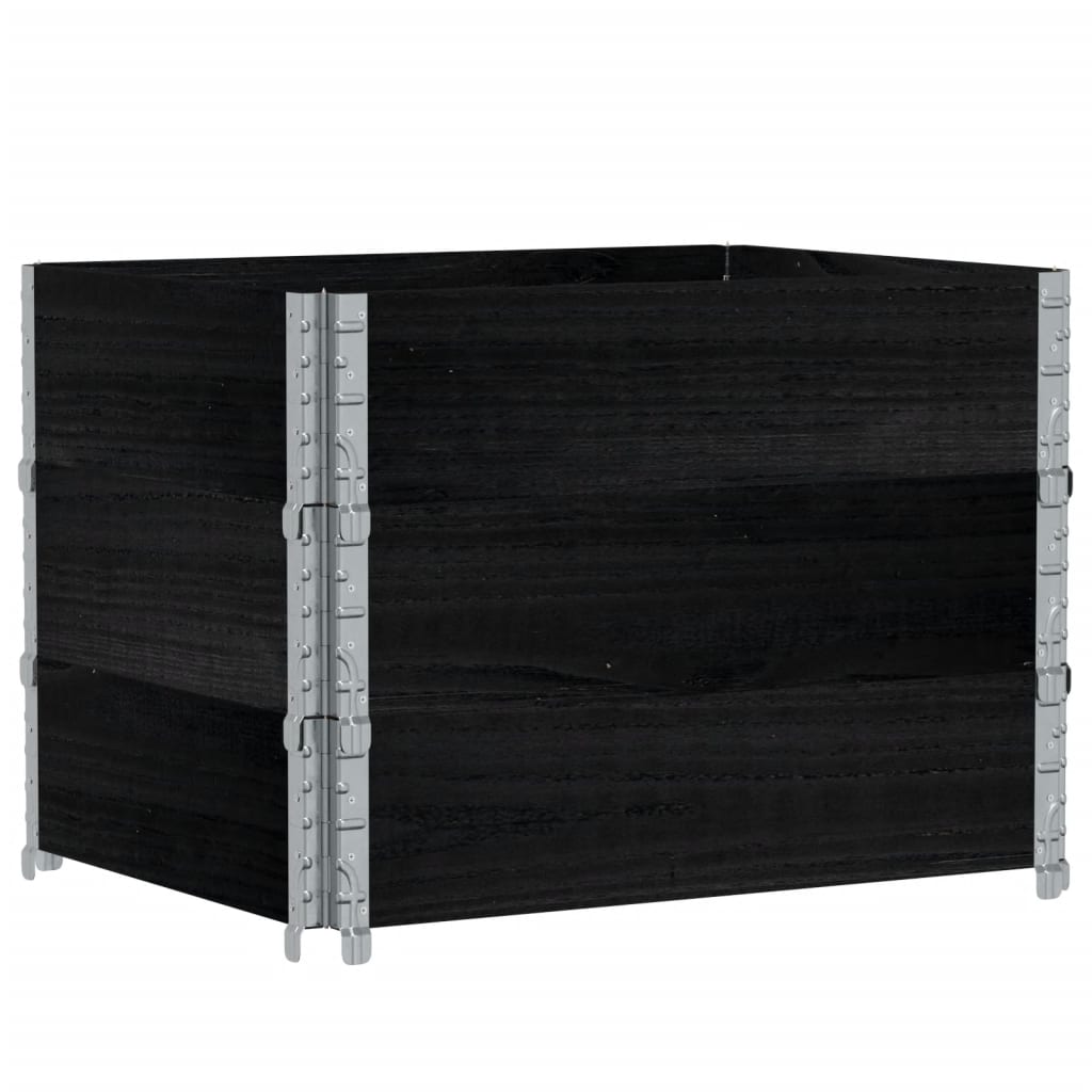 VidaXL Plantekasse 80x60 cm massiv fyrretræ sort