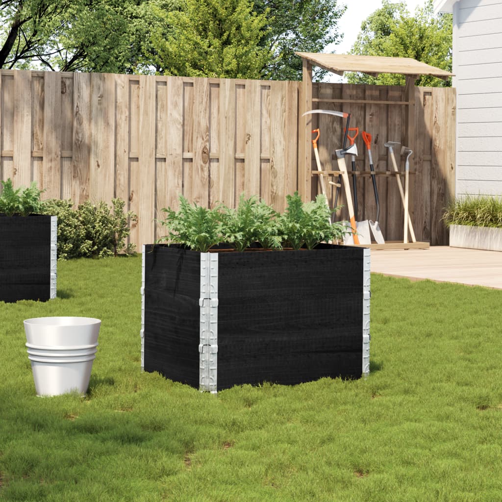 VidaXL Plantekasse 80x60 cm massiv fyrretræ sort