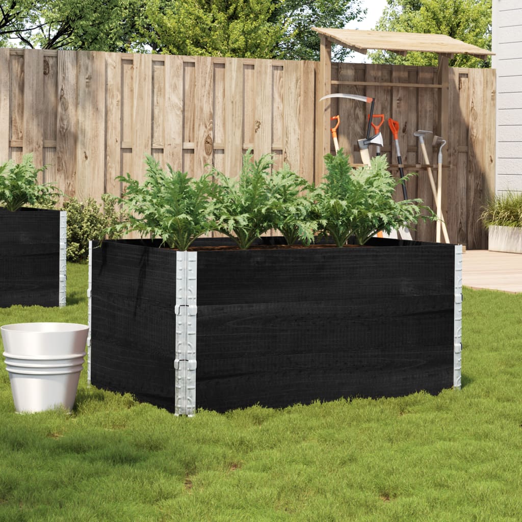 VidaXL Plantekasse 120x80 cm massiv fyrretræ sort