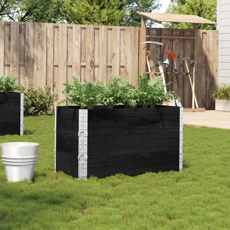 VidaXL Plantekasse 100x50 cm massiv fyrretræ sort