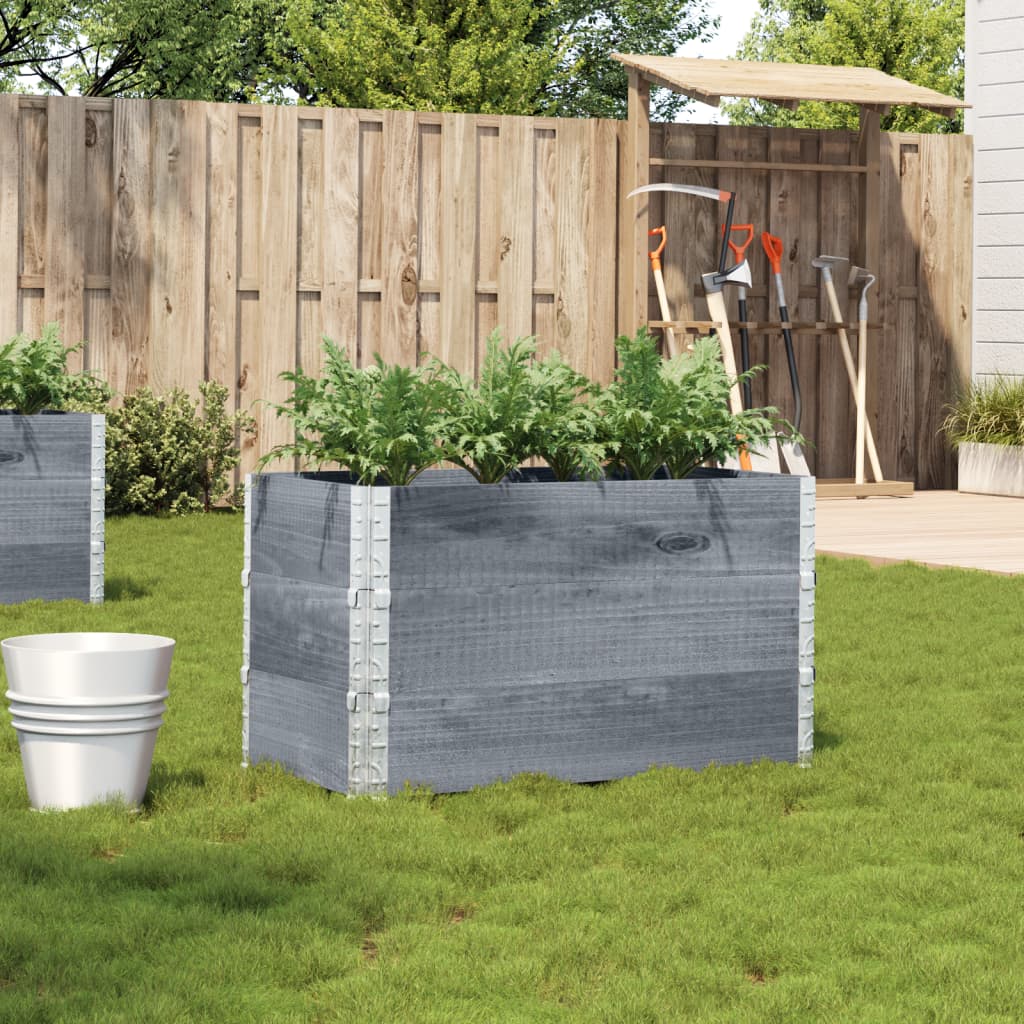 VidaXL Plantekasse 100x50 cm massiv fyrretræ grå