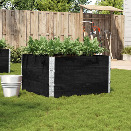 VidaXL Plantekasse 100x100 cm massiv fyrretræ sort