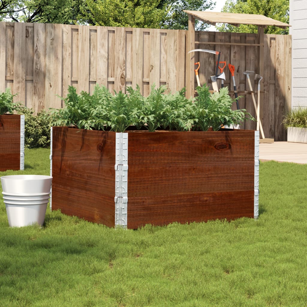 VidaXL Plantekasse 100x100 cm massiv fyrretræ brun