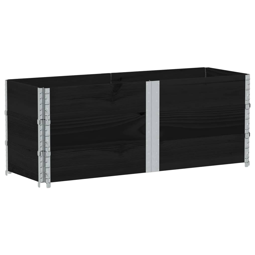 VidaXL Plantekasse 150x50 cm massiv fyrretræ sort
