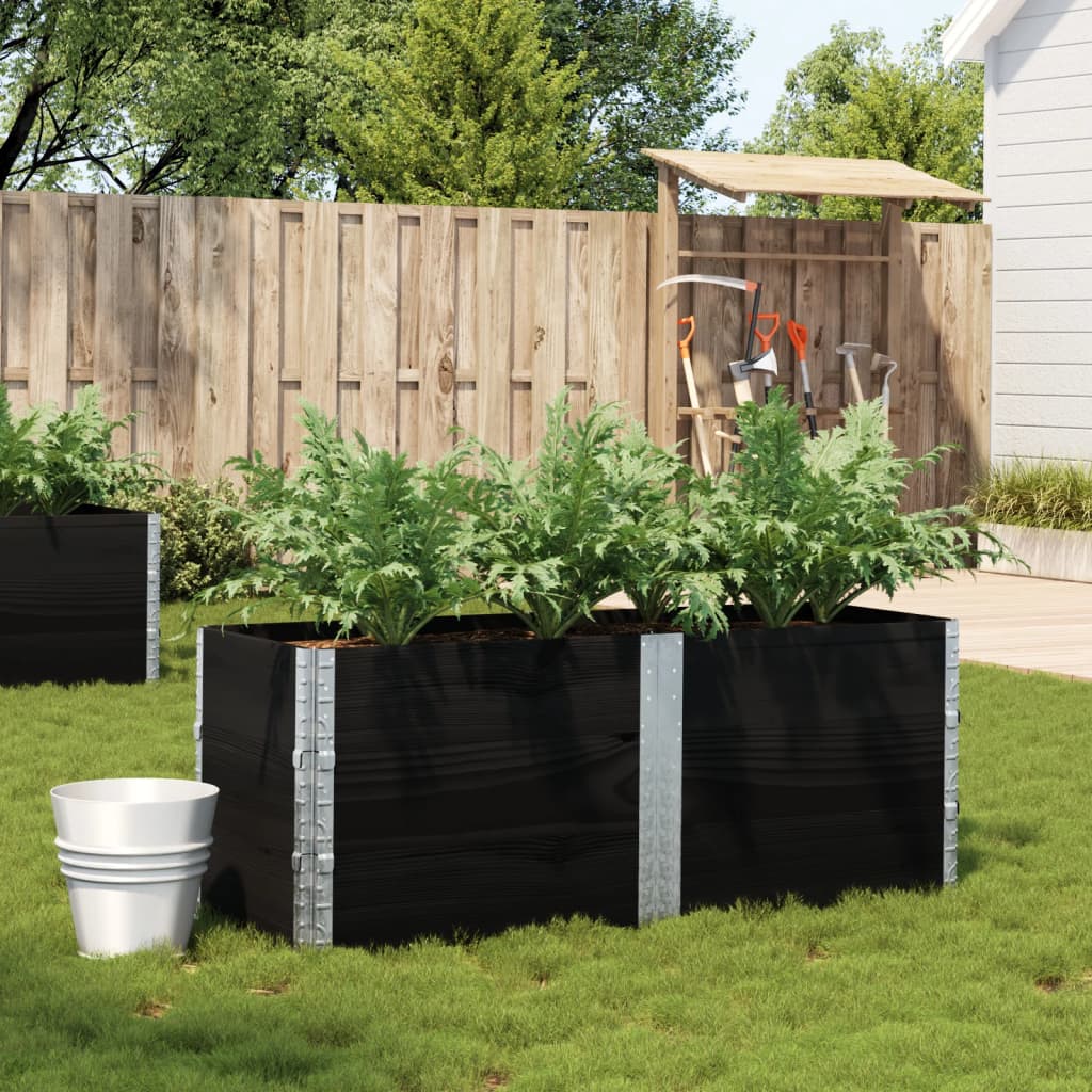 VidaXL Plantekasse 150x50 cm massiv fyrretræ sort