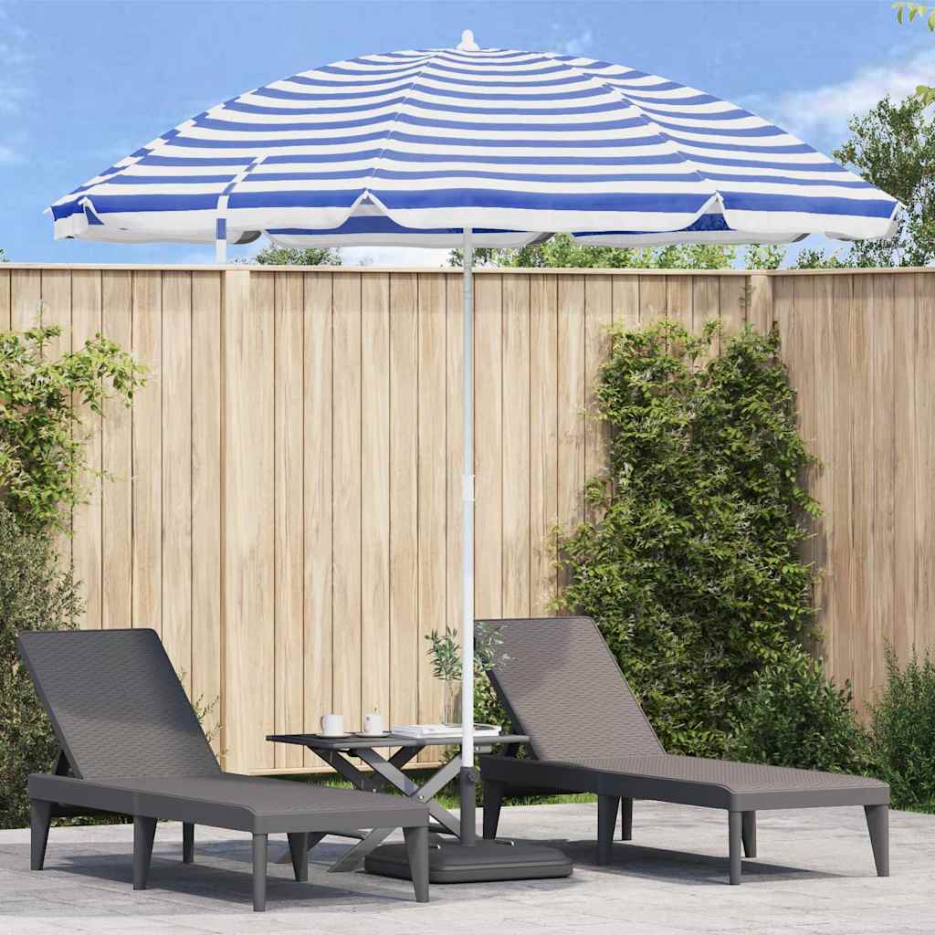 VidaXL strandparasol blå og hvid 263 x 263 x 272 cm