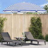 VidaXL strandparasol blå og hvid 263 x 263 x 272 cm
