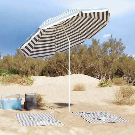 VidaXL strandparasol blå og hvid 263 x 263 x 272 cm