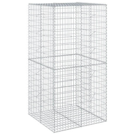Vidaxx gabion 100x100x200 cm galvaniseret jern sølvfarvet