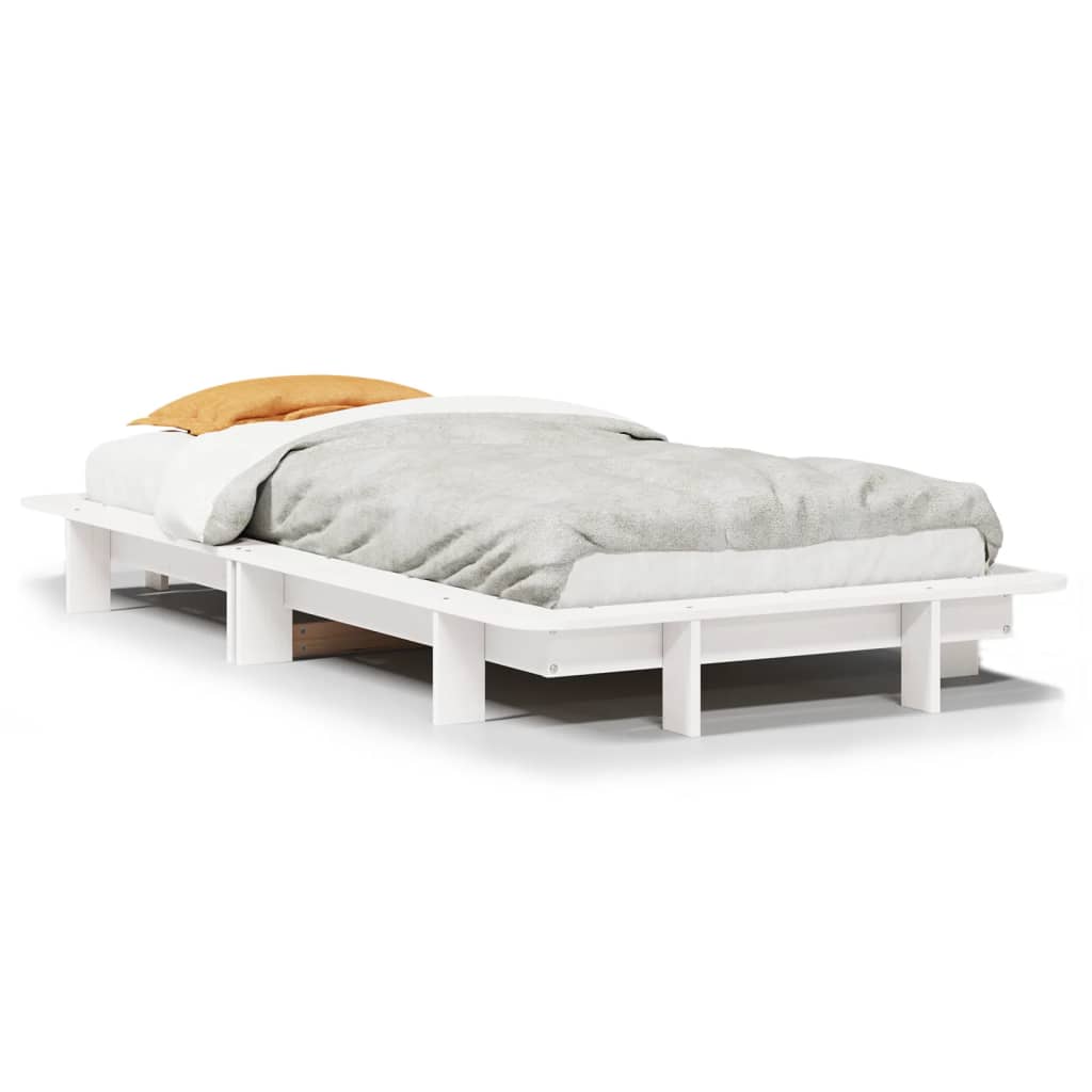 Vidaxl bedframe zonder matras massief grenenhout wit 140x200 cm