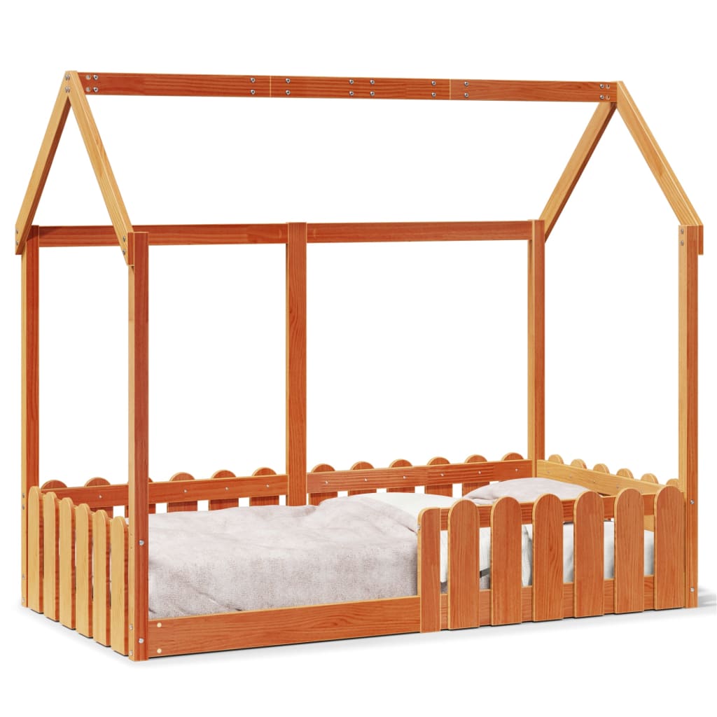 Vidaxl bedhuis wasbruin massief grenenhout 80x160 cm