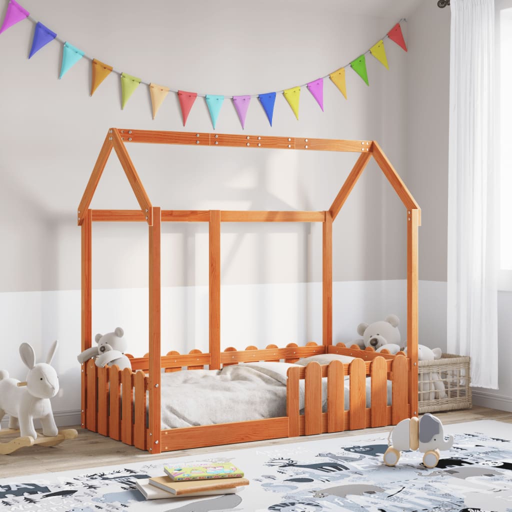 Vidaxl bedhuis wasbruin massief grenenhout 70x140 cm