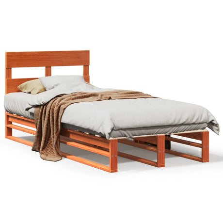 Vidaxl bedframe zonder matras massief grenenhout wasbruin 90x200 cm
