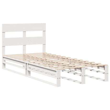 Vidaxl bedframe zonder matras massief grenenhout wit 75x190 cm