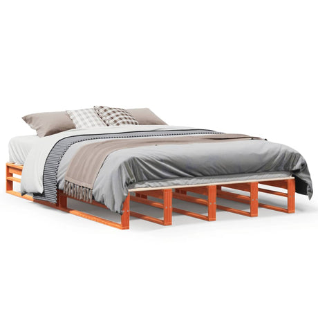 Vidaxl bedframe zonder matras massief grenenhout wasbruin 150x200 cm