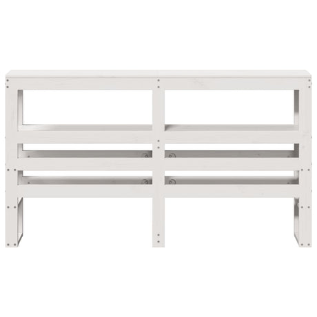 Vidaxl hoofdbord met schappen 120 cm massief grenenhout wit