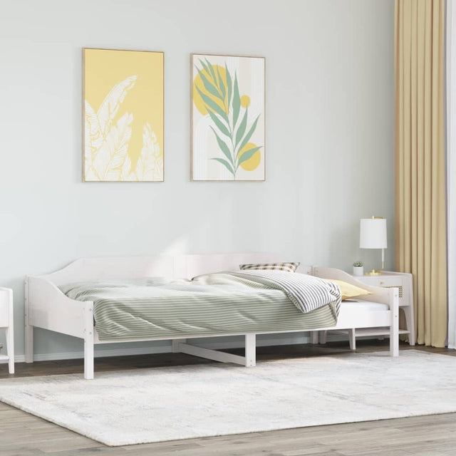 Vidaxl bedframe zonder matras massief grenenhout wit 90x200 cm