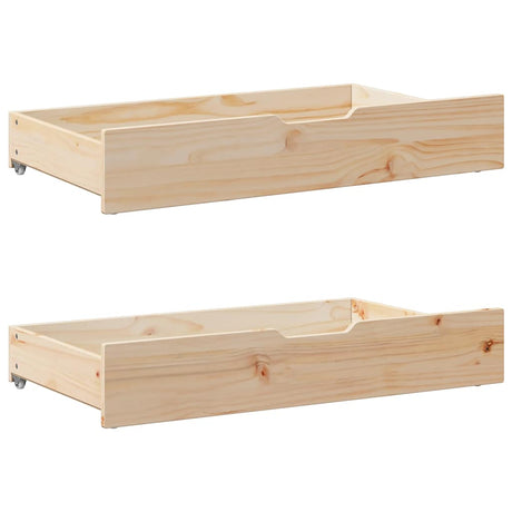 Vidaxx sengeskuffer 2 stk med hjul 95x55x17 cm massiv fyrretræ
