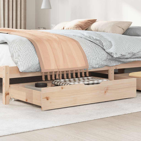 Vidaxx sengeskuffer 2 stk med hjul 95x55x17 cm massiv fyrretræ