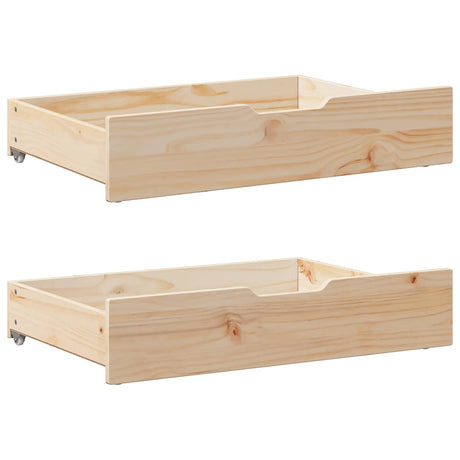 Vidaxx sengeskuffer 2 stk med hjul 85x55x17 cm massiv fyrretræ