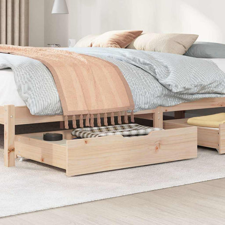 Vidaxx sengeskuffer 2 stk med hjul 85x55x17 cm massiv fyrretræ