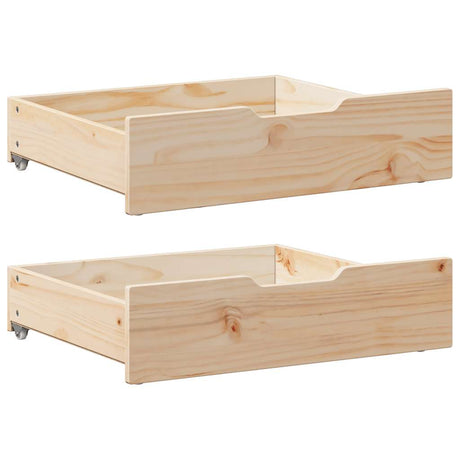 Vidaxx sengeskuffer 2 stk med hjul 75x55x17 cm massiv fyrretræ