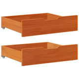 VidaXL sengeskuffer 2 stk 75x55x17 massiv fyrretræ vask brun