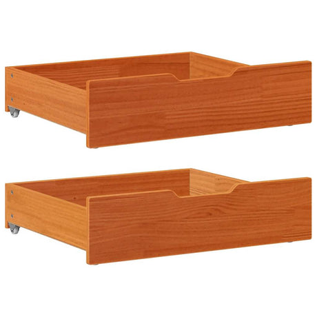 VidaXL sengeskuffer 2 stk 75x55x17 massiv fyrretræ vask brun