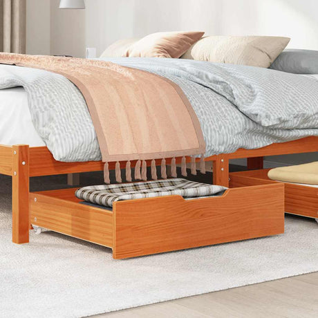 VidaXL sengeskuffer 2 stk 75x55x17 massiv fyrretræ vask brun