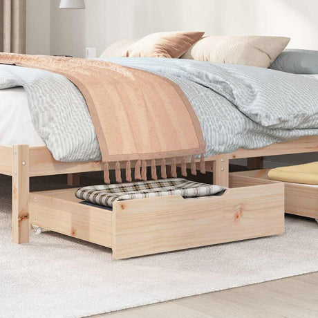 Vidaxx sengeskuffer 2 stk med hjul 65x55x17 cm massiv fyrretræ
