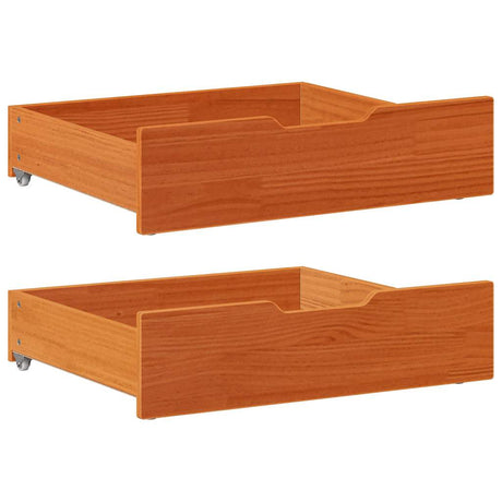 Vidaxxl sengeskuffer 2 stk 65x55x17 massiv fyrretræ vask brun
