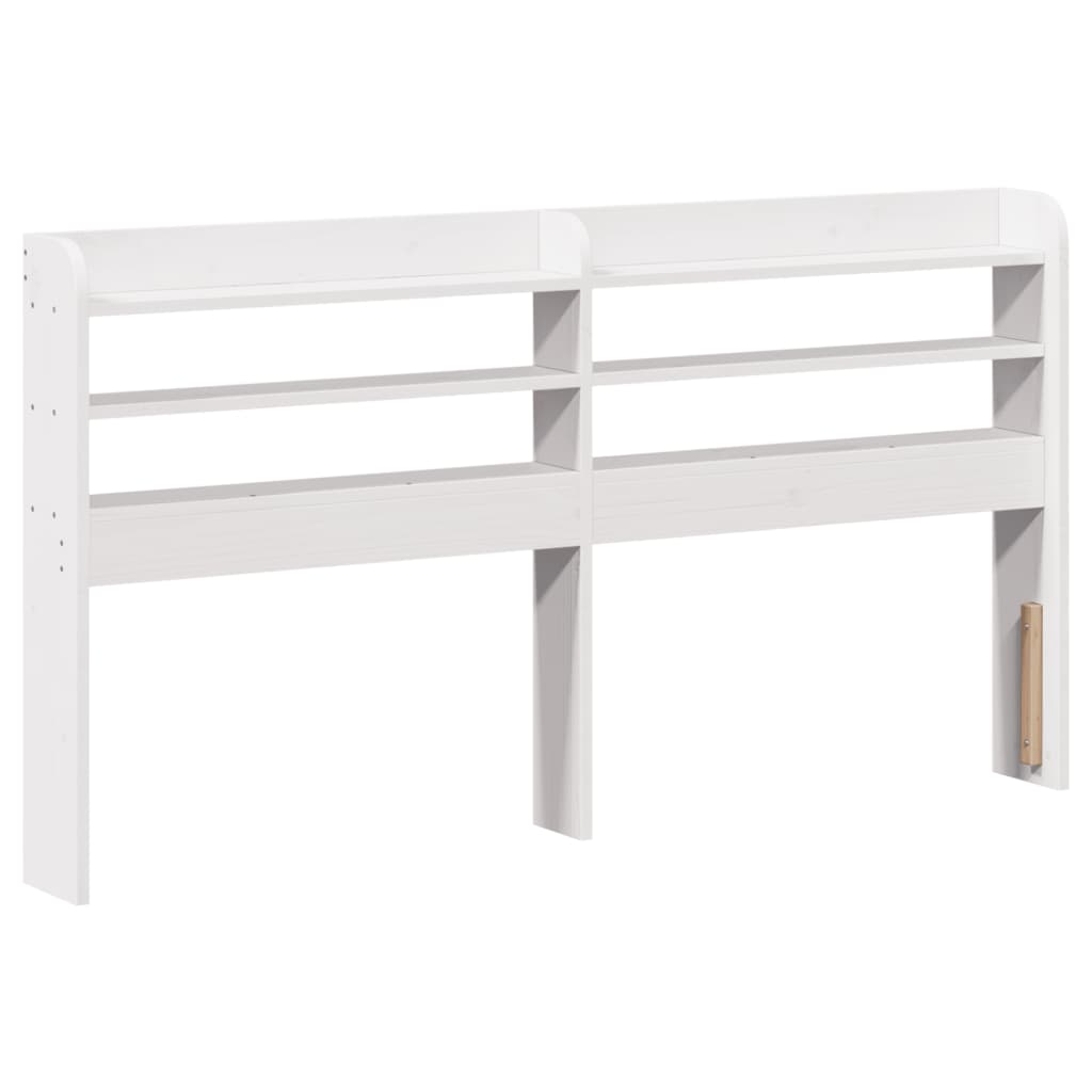 Vidaxl hoofdbord met schappen 150 cm massief grenenhout wit