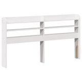 Vidaxl hoofdbord met schappen 150 cm massief grenenhout wit