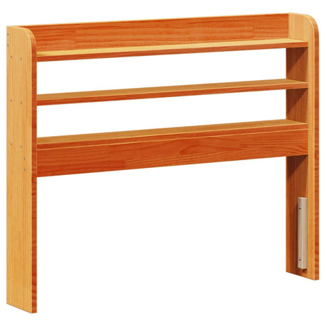 Vidaxl hoofdbord met schappen 100 cm massief grenenhout wasbruin