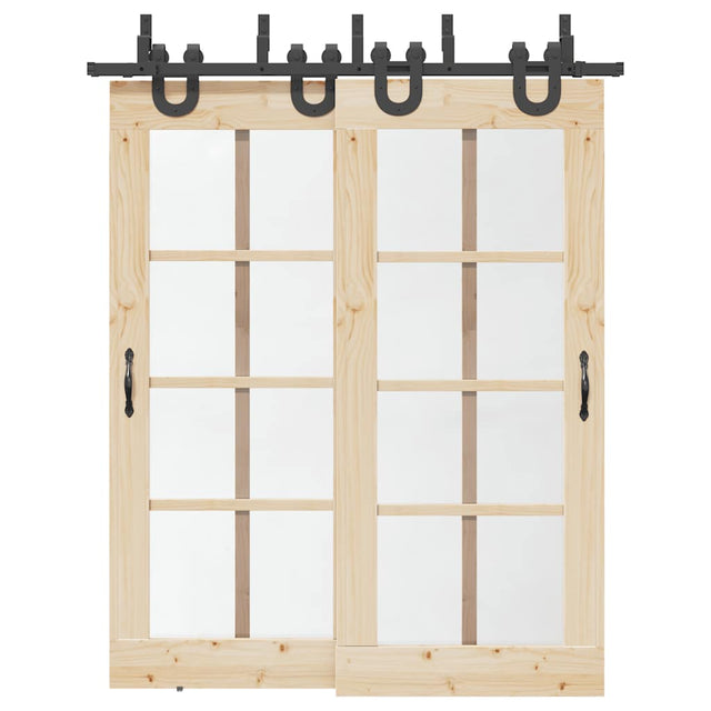 Vidaxxl boks med dele til skydedør 183 cm stål sort
