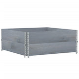Vidaxx palle topkanter 2 stk 100x100 cm massiv fyrretræ grå