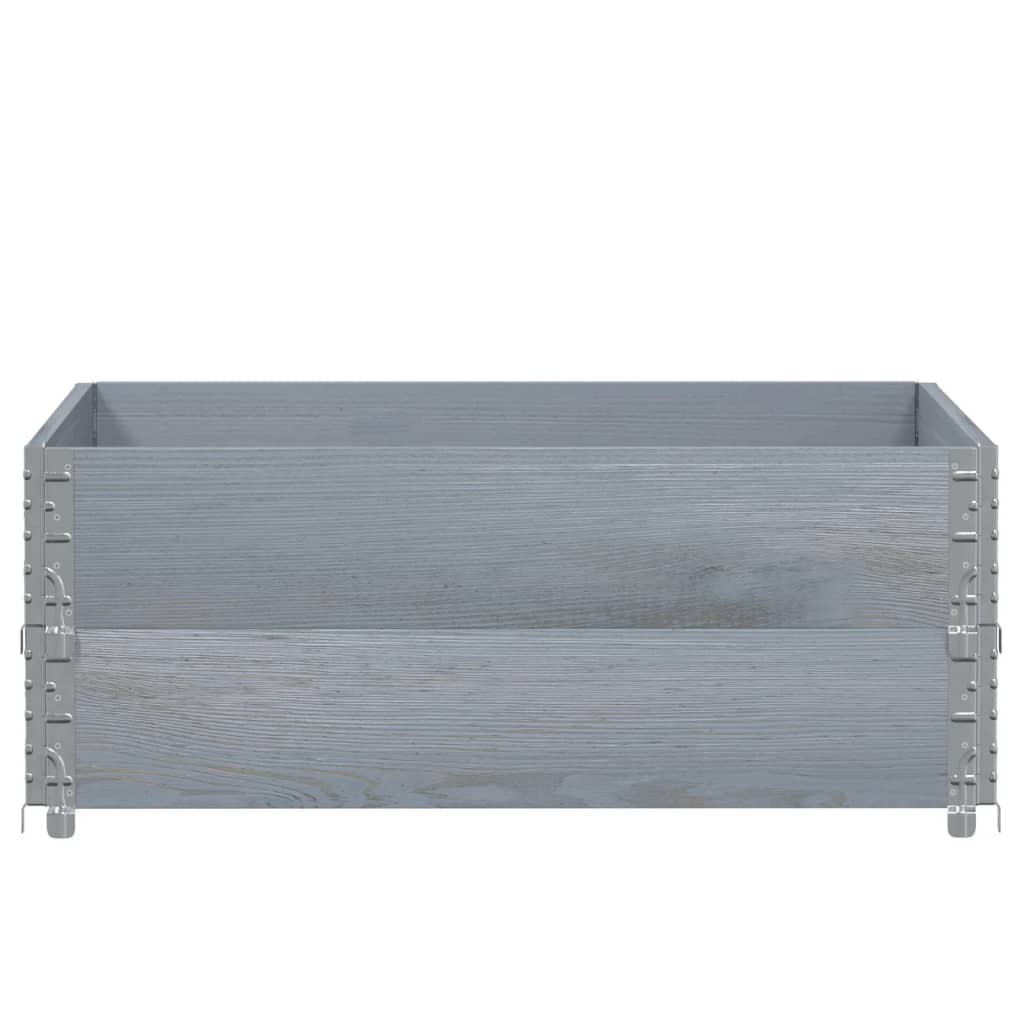 Vidaxx palle topkanter 2 stk 100x100 cm massiv fyrretræ grå