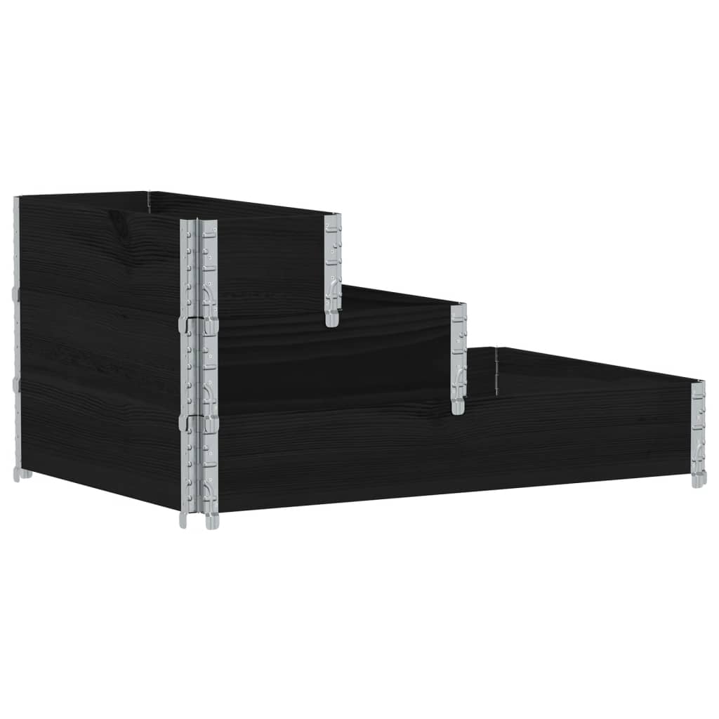 Vidaxx hævet plantekasse 3-lags 120x80 cm massiv fyrretræ sort